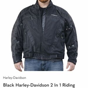 Black Harley-Davidson 2 In 1 Riding Jacket